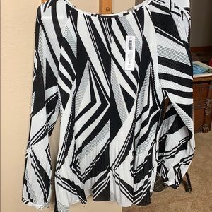 Pleated cold shoulder top